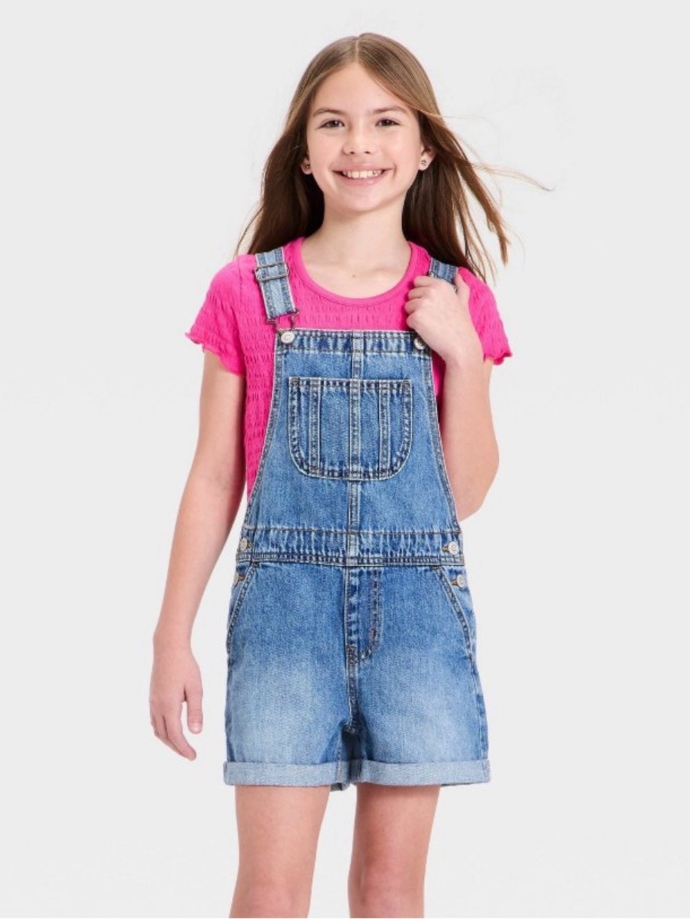 Cat & Jack Light Blue Denim Short Overalls